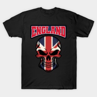 ENGLAND FLAG IN A SKULL EMBLEM T-Shirt